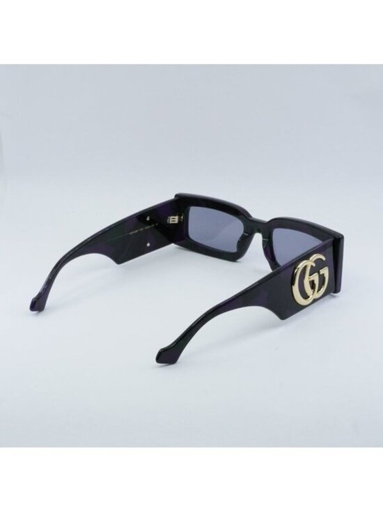 Gucci GG1425S 003 Sunglasses Big Spotted Purple And Green Havana Rectangle Frame main image 4